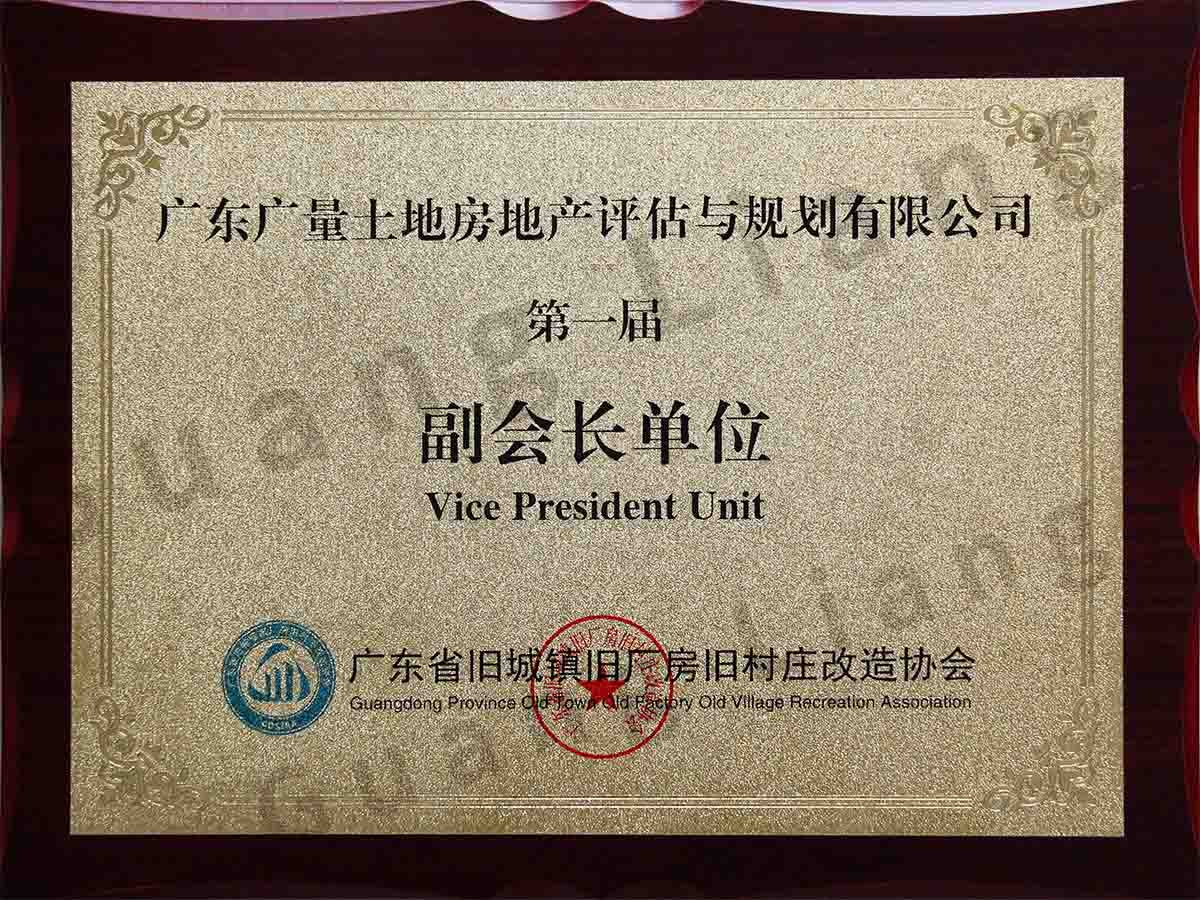 广东省旧城镇旧厂房旧墟落刷新协会副会长单位